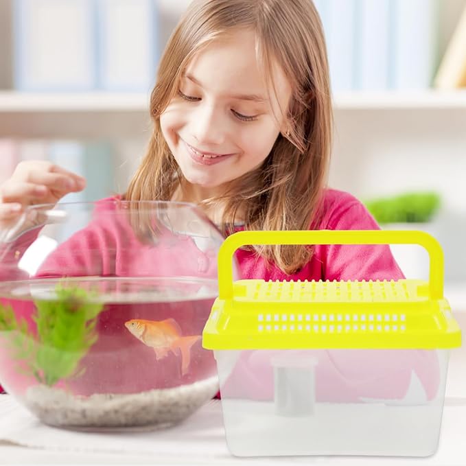 FRCOLOR 2pcs plastic turtle fish tank acrylic reptile cage tortoise habitat Pet Fish Tank Reptile Feeding Tank aquatic turtle tanks and aquariums eamon living habitat mini breeding box