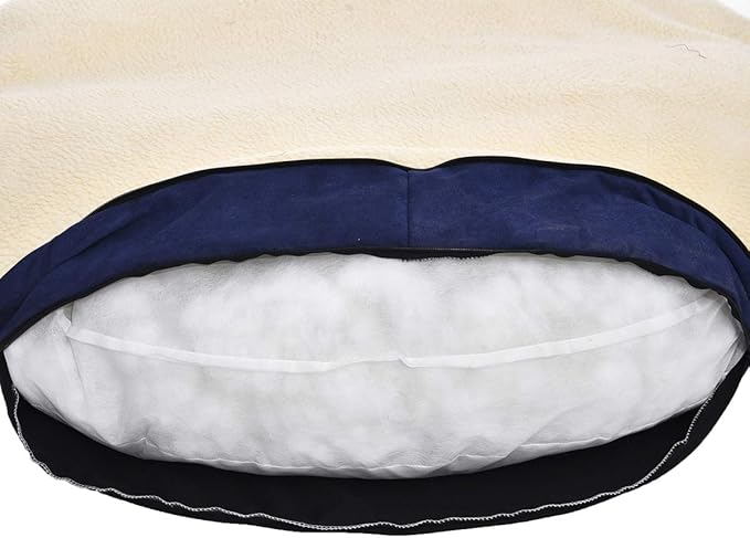 Amazon Basics Pet Cave Bed for Dog, With Removal Nesting Cave Cover, Fits up to 30lbs Pets, 35 x 35 x 13 inches, Blue
