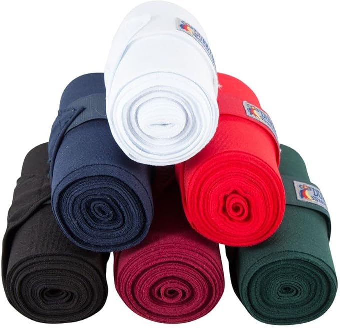 Dura-Tech Standing Wraps for Horses | Color Red | Optimal Comfort & Support | Ideal for Post-Exercise & Trailering | Right Tension Application | Secure Closure