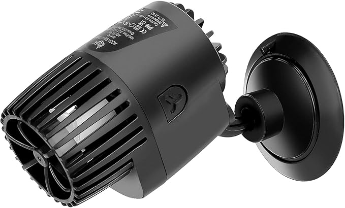 AQQA Aquarium Wave Maker,3W/5W/10W/15W Suction Cup Fish Tank Single Powerhead Pump，110V/60Hz Ultra Quiet Submersible Circulation Pump,360°Adjustable For Freshwater Saltwater Black
