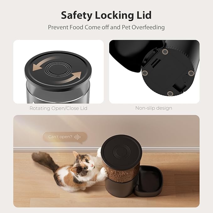 Automatic Cat Feeder with Camera, 1080P HD AI Pet Recognition Recording, 5G WiFi APP Remote Control, Timed Programmable Food Dispenser, Two-Way Audio, with Night Vision Function and Desiccant