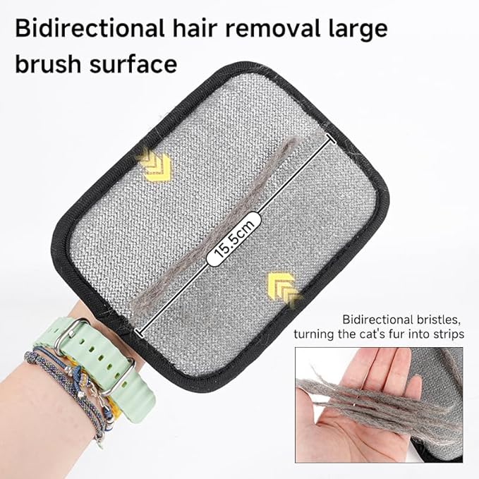 Pet Hair Remover, Electrostatic Pet Hair Removal Gloves-2-piece Set, Reusable Cat & Dog Hair Remover for Couch, Furniture, Carpet, Curtain, Upgraded Animal Fur Removal Tool