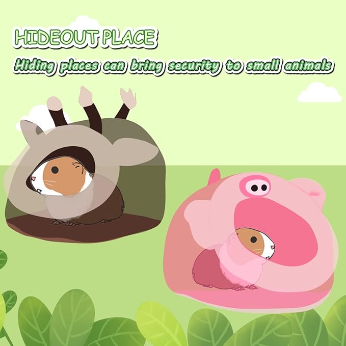 LEFTSTARER Guinea Pig Rat Bed and Hideout for Ferret Hedgehog Sleep and Hide, Hamster Small Pet Animals Supplies Toy Cage Accessories Nest