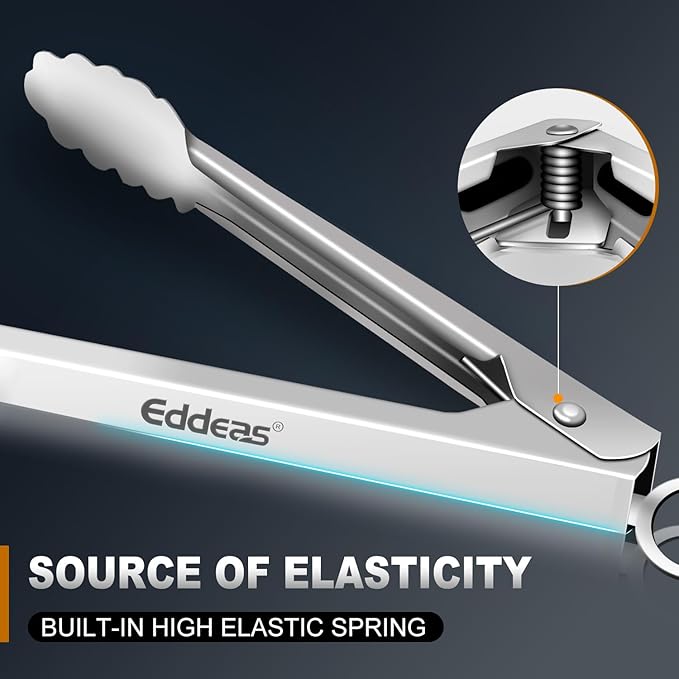 2PCS 9inch Tongs for Cooking - Heat Resistant 600 Degree Kitchen Tongs, Heavy Duty All Metal Food Tongs, Stainless Steel and Non-Slip handle, Salad, Grilling, Barbecue, Dishwasher safe