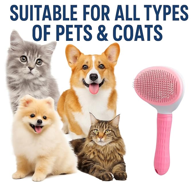 Namylya Cat Brush for Shedding & Grooming – Slicker Brush for Dogs and Cats with Long Hair – Removes Tangles, Mats & Loose Fur
