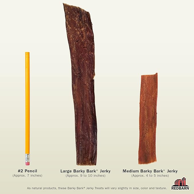 Redbarn Pet Products Barky Bark 100% Beef Jerky Medium, Pack of 100