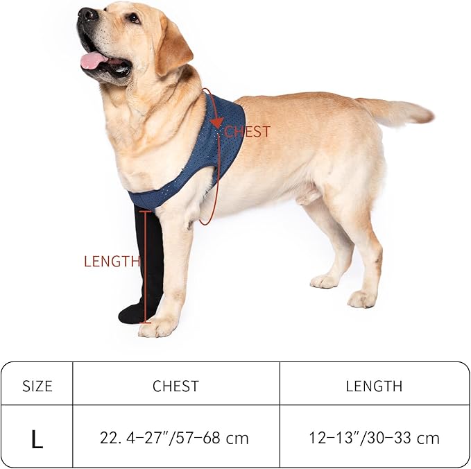 COODEO Dog Socks to Prevent Licking Paws, Healing Boots & Paw Protectors with Non-Slip Bottoms for Wound Protection, Waterproof Sleeve Shoes for Licking（Grey，L_Right