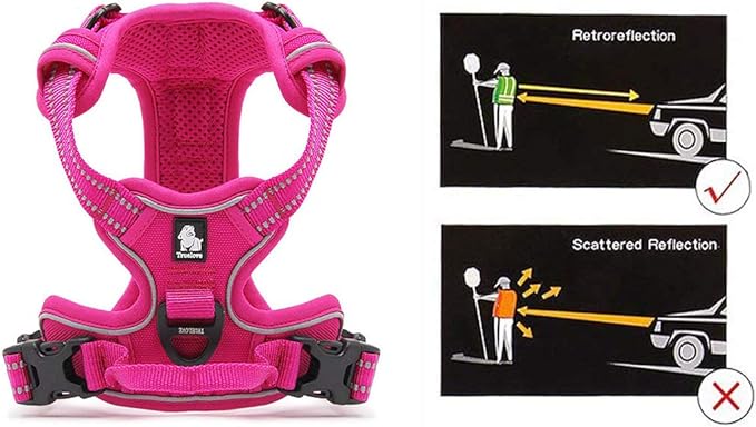 Truelove No Pull Dog Harness with Easy Control Handle and 2 Leash Attachments,Reflective Adjustable Pet Vest