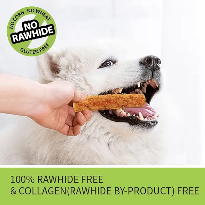 Chicken Dog Chew Sticks, Puffed Human Grade Dog Treat Sticks, Rawhide Alternative, Easy to Digest 10pcs/Pack