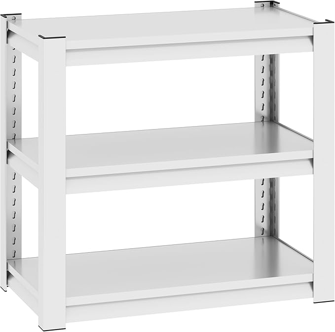 Metal Aquarium Stand with a Adjustable 3-Tier Fish Tank Rack,Tank Not Included,for Home Office(31.5" L x 18" W x 34" H). (White)