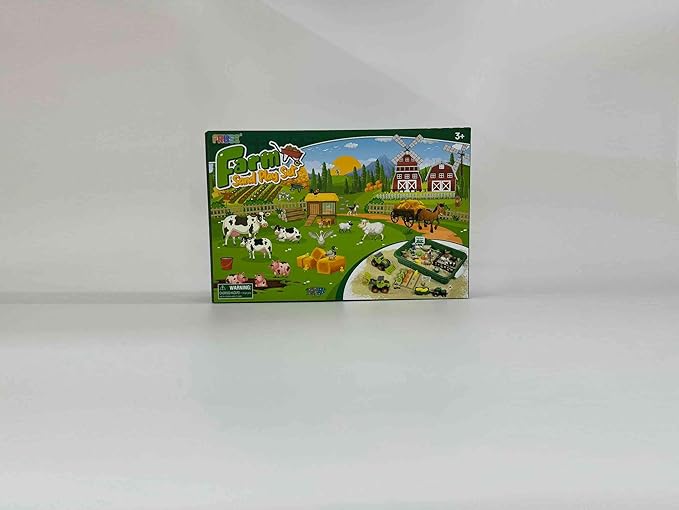 FRUSE Play Sand Farm Toys,Sensory Bins for Toddlers with 2.2lbs Sensory Play Sand,Farm Figures & Tractor Playset,Sandbox Toys for Kids 3 4 5 6 7