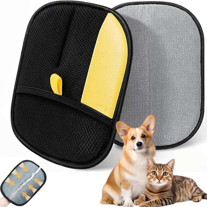 Morphcontainerpet Pet Hair Removal Gloves - Electrostatic Reusable for Cats & Dogs, Furniture, Carpet, Car Seats (1.2 oz)