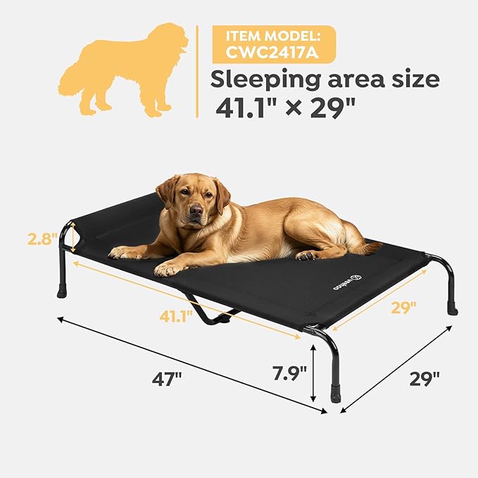 Veehoo Original Elevated Dog Cot Bed - Outdoor, Raised, Cooling, XXL, CWC2417A