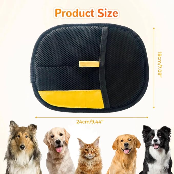 2025 Thickened and Powerful Pet Hair Removal Glove, Pet Grooming Gloves for Cats and Dogs, Washable and Reusable Pet Hair Remover Glove (Black)