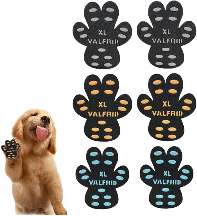 Dog Paw Pads Anti-Slip Paw Protector,15 Sets-60 Pads Keeps Dogs from Slipping On Hardwood Floors,Traction Control Non-Skid Stronger Adhesive for Senior Dogs and Weak Paws Multicolor XL