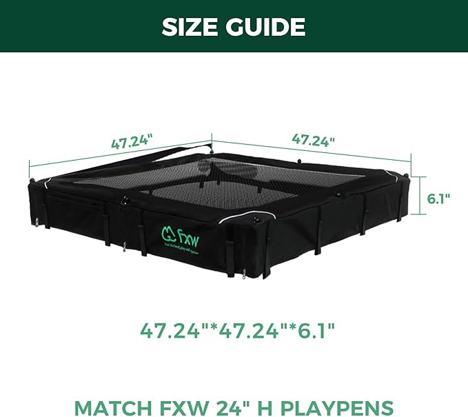 FXW Homeplus Unleashed Indoor Dog Playpen - Stress-Free and Safe Play, Heavy Duty 24 Inch 8 Wire Panels with Playpen Cover for Puppy and Small Dogs, White│Patented
