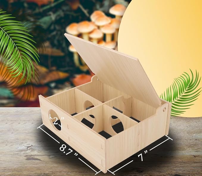 Hamster and Mouse Wooden Tunnel Cage Secret Peep Shed and Explore Hideout Flip Cover Design Hamster Play Tunnel