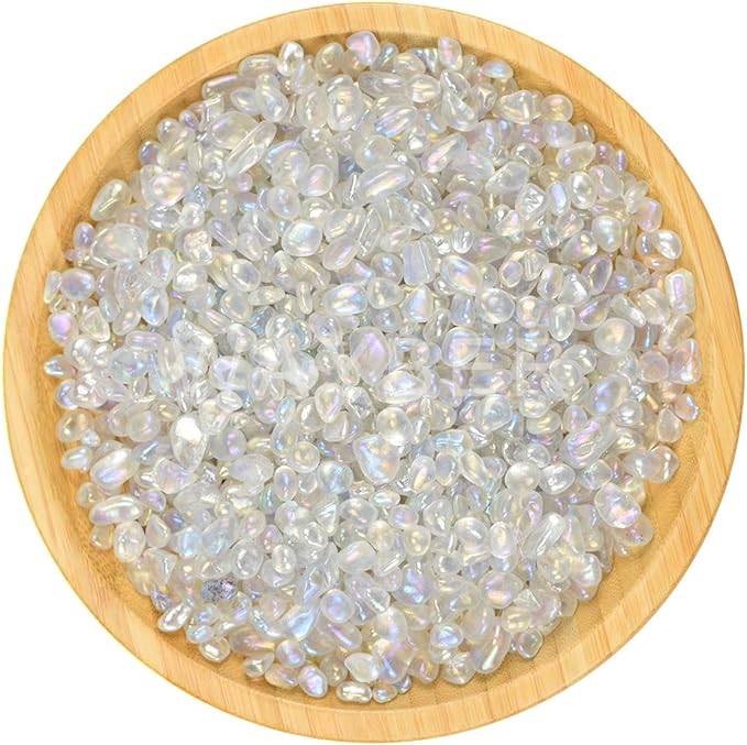 1Lb/460g Irregular Sea Glass Stones Artificial Crystal Gem Pebbles for Aquarium/Turtle Tank/Terrarium/Flowerpot/Vase Landscape Ornament Decoration, Hyun White