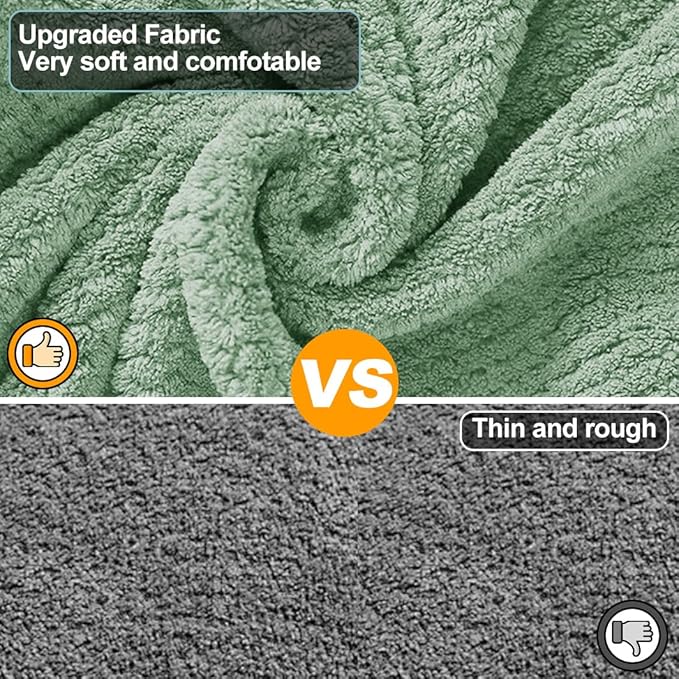 KOOGALSmall to Medium Size Dog Bathrobe, Quick Drying Super Absorbent Used for After Bathing, Warm Dog Towels, Adjustable Hoodies and Belts for Pet Dogs Bath Clothes Products(Green Jacquard, L)