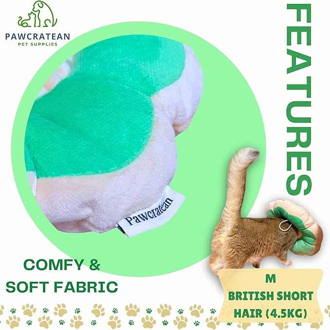 Adjustable Comfy Flower Style Elizabeth Collar for Cats Puppies Soft Recovery Cone Pet Protective Neck Collar (Green, Medium)