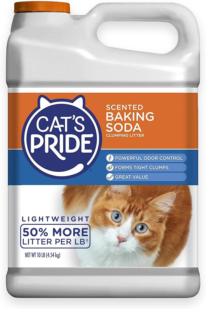 Cat's Pride Lightweight Clumping Litter: Baking Soda - Powerful Odor Control - Scented, 10 Pounds