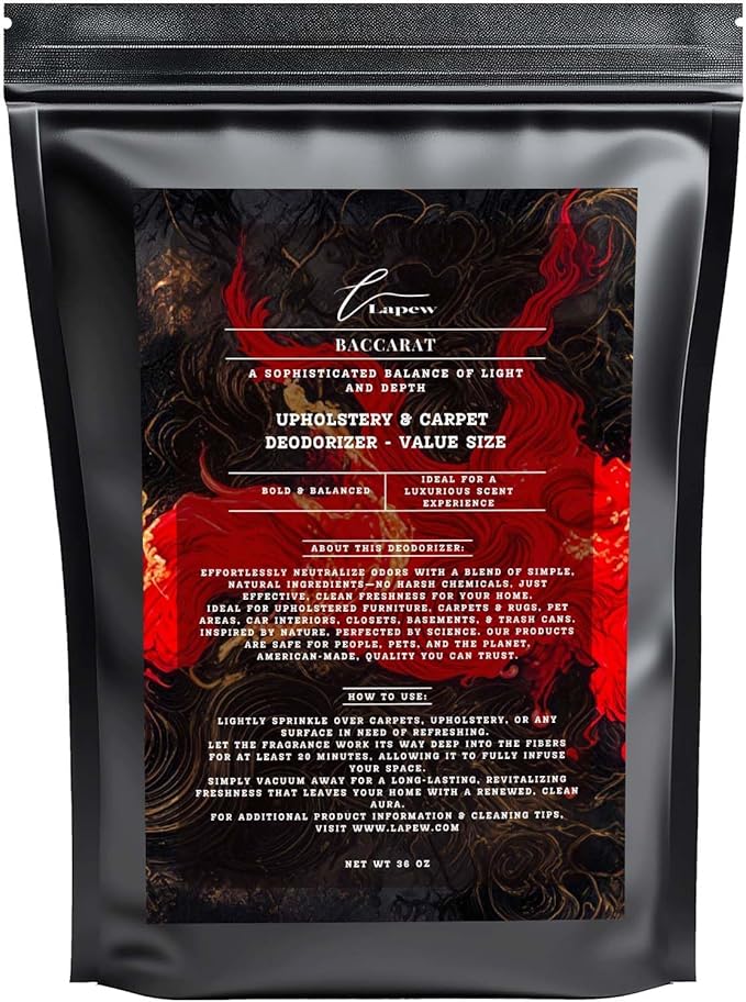 Baccarat Carpet Freshener Powder Refill 36 oz | Powerful Odor Eliminator for Home | Upholstery Deodorizer | Carpet Deodorizer | Pet Urine | Cat Litter Box | Enchanted Rouge Fragrance