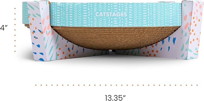 Catstages Scratch Snggle & Rest Elevated Cat Lounger and Cat Scratcher for Relaxing and Play, Includes Catnip