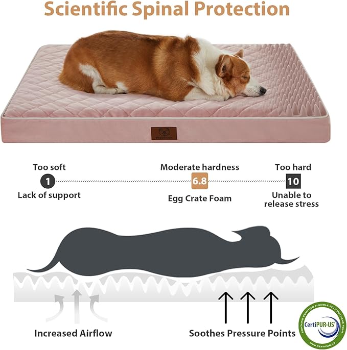 WNPETHOME Orthopedic Giant Dog Beds Large Sized Dog, Waterproof Extra Large Dogs Bed with Removable Washable Cover, Multi-Needle Quilting Dogs Crate Bed
