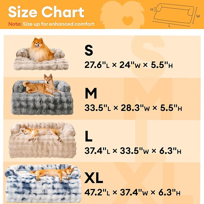 FUNNY FUZZY Pet Fluffy Fuzzy Couch Cover, Calming Washable Dog Bed Sofa Protector Pets Mat for Small Dogs and Cats (Tie-dye Grey,27.56 × 24.02 × 5.51 in)