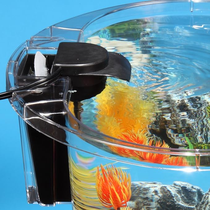 Koller Products Aquarium Fish Tank 4.5 Gallon Starter kit, Self Cleaning System Efficiency Filter 7 Color LED Lights and Timer, Plastic Small Fish Tank for Betta Guppies Neon Snail Ornamental Shrimp