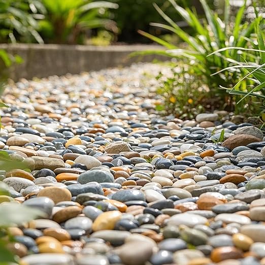 Large River Rocks for Landscaping, 40lbs Colorful Pebbles for Indoor Plants, 2-3 Inch Decorative Rocks for Planters, High Polished Stones for Vase Filler Fish Tank Garden