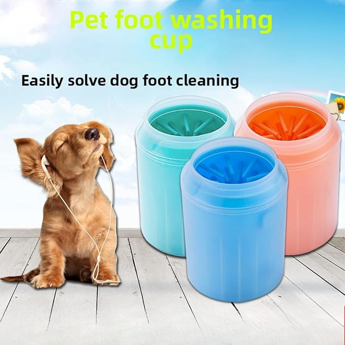 Portable Dog Paw Cleaner Dog Paw Washer Paw Mud Cleaner Pet Foot Cleaner Suitable for Large, Medium and Small Dogs/Cats (Orange, Small)