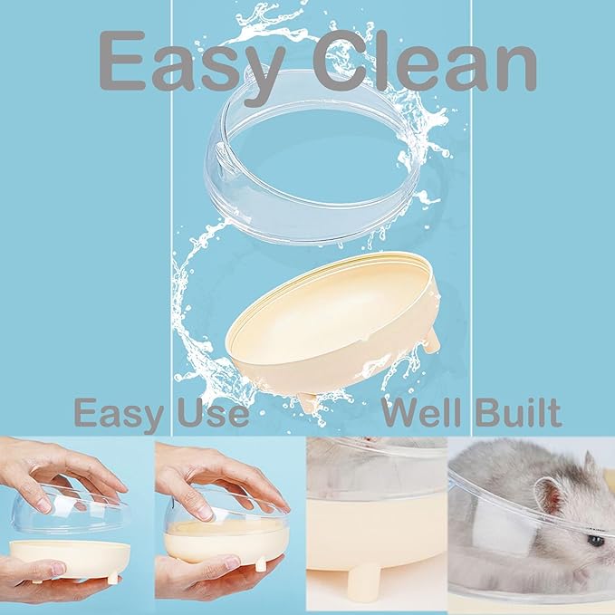 Meow&Woof Hamster Sand Bath Container, Large Sandbox Toilet Gerbil Batheoom, Tiny Chinchilla Dust Bathtub Sand Bath Box for Hamster Cage Accessories 6.5 Inch-White