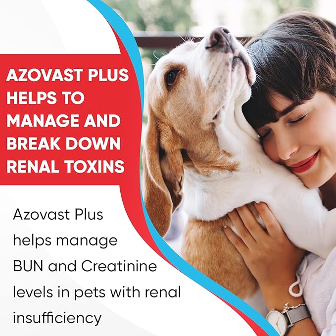 Azovast Plus Kidney Health Supplement for Dogs & Cats, 720ct - NO Refrigeration Required - Help Support Kidney Function & Manage Renal Toxins - Renal Care Supplement Capsule(U.S.A)(720 Caps)