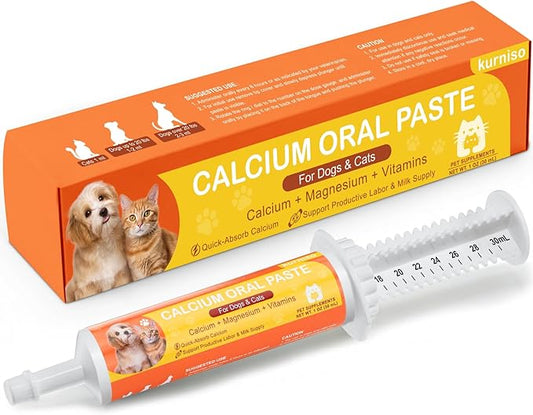Oral Calcium for Dogs & Cats, Puppy Whelping Supplies-Supporting Milk Production & Efficient Labor, Daily Dog Calcium Supplement for Rapid Absorption & Recovery, 1 Oz