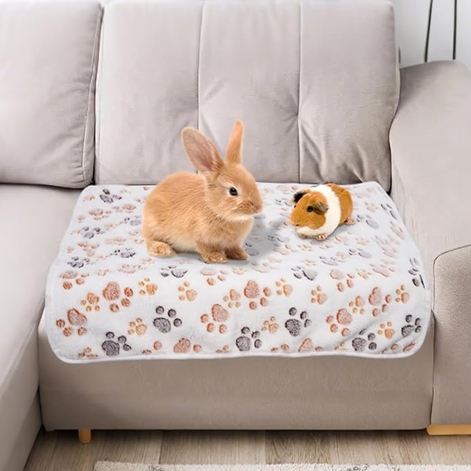 6 Pack Guinea Pig Cage Liner, Washable Guinea Pig Fleece Blankets Beding Accessories, Flannel Throw Warm Sleep Mat, Pet Pee Pads for Small Animal Hamster Rabbit Puppy Cat (Light Color, 30x20 Inch)