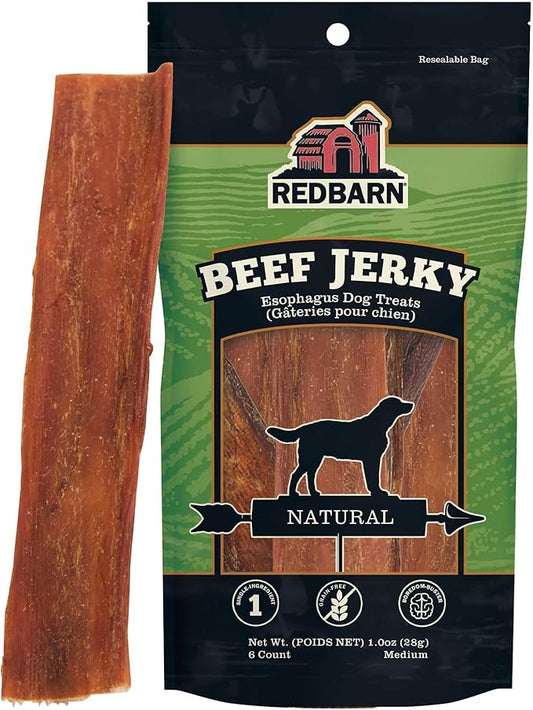 Redbarn Pet Products Barky Bark 100% Beef Jerky Medium 6-Count, Pack of 12