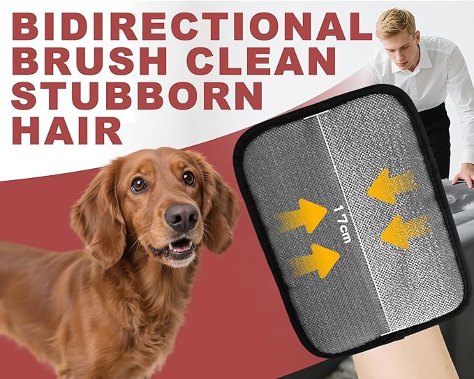 Pet Hair Removal Glove for Dogs & Cats, Newly Upgraded Reusable Electrostatic Pet Hair Gloves, Pet Hair Remover Tool for Clothing, Couch, Carpet, Car Seat (2Pcs)
