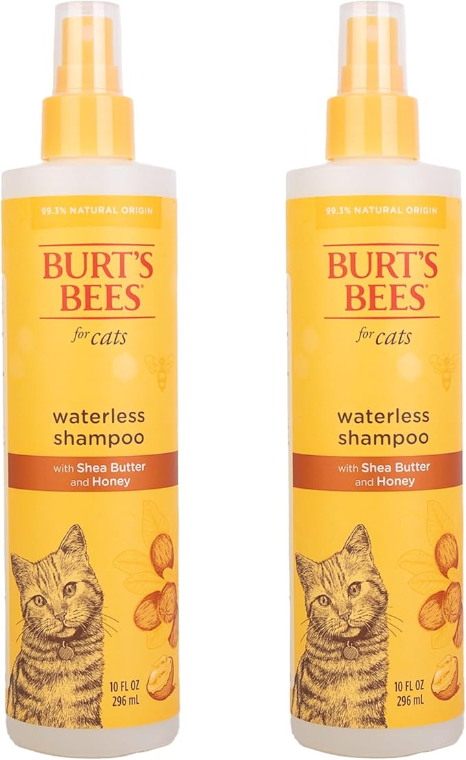 Burt's Bees for Pets Waterless Cat Grooming Spray with Shea Butter and Honey, 99.3% Natural Origin Formulas, Dry Shampoo, Kitten Supplies, 10oz
