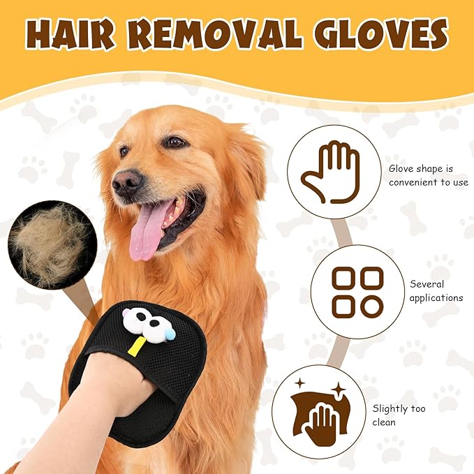 Electrostatic Pet Hair Remover, Pet Hair Remover Tool for Cats & Dogs, Cleaning Gloves for Carpet, Couch, Furniture, Car Seat, Double-Sided, Reusable, Washable (1 PCS)