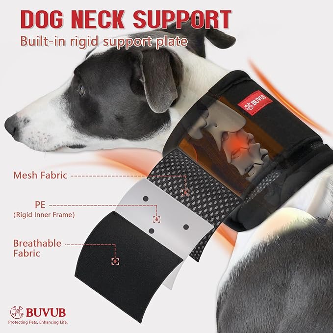 Adjustable Dog Neck Brace for Neck Pain & Injury Relief - Soft & Comfortable Support Collar for Dogs for Recovery After Surgery or Injury(XLarge)