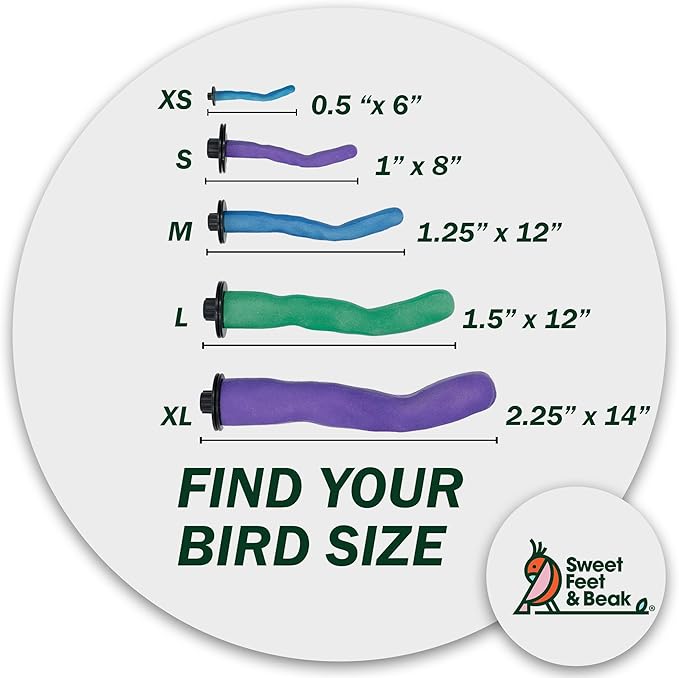 Safety Pumice Perch - Trims Nails and Beak - Promotes Healthy Feet - Safe Non-Toxic Bird Supplies for Bird Cages - Small 8"