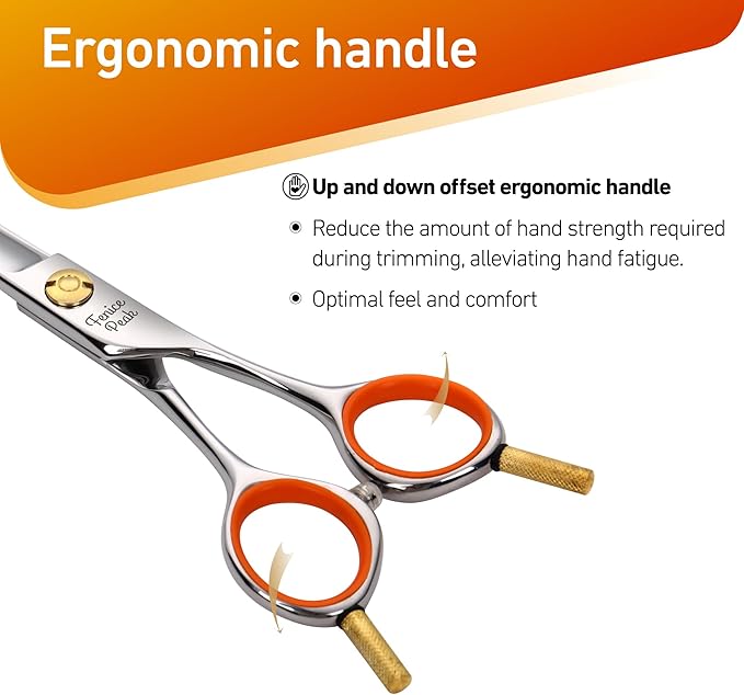 Fenice Peak 6'' Small Straight Scissors Lightweight Dog and Cat Grooming Scissors with Safety Round Tip JP440C Stainless Steel Sharp Blades for Body Facial Nose Ear and Paw Hair Easy Use