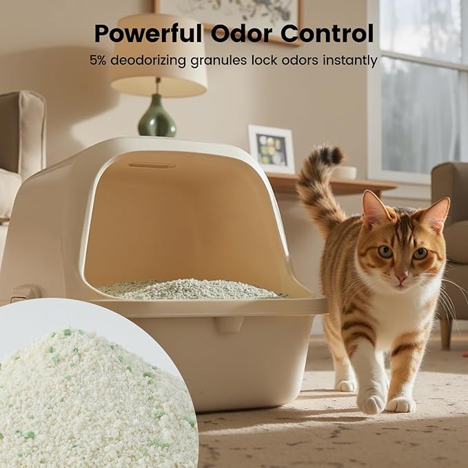 Gardner Pet Cassava Cat Litter, Clumping Cat Litter with Odor Control, Low Dust, Natural Plant-Based Litter, Fast Absorption & Low Tracking Kitty Litter, Unscented with Deodorizing Pellets (9LBS*2)