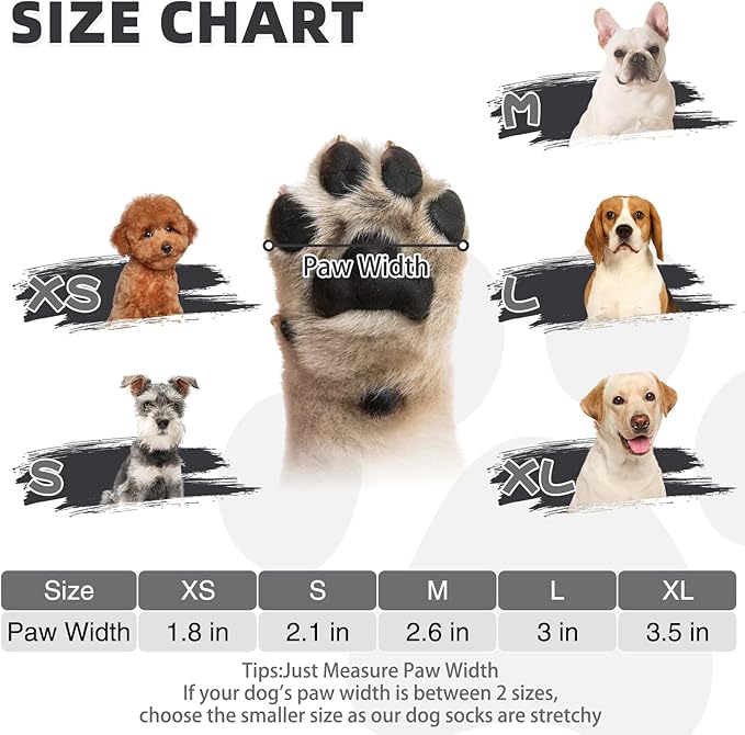 KOOLTAIL Dog Socks for Hot Pavement, Summer Breathable Dog Socks to Prevent Licking Paws, Non Slip Pet Boots& Paw Protectors for Hardwood Floor,Grippy Shoes for Small Medium Large Senior Dogs,Black XS