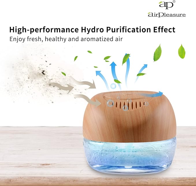 Water-Based Purifier Air Washer, Air Revitalizer & Freshener, Air Fresher with 7 LED Color Changing Light for Rooms (LightYellow)