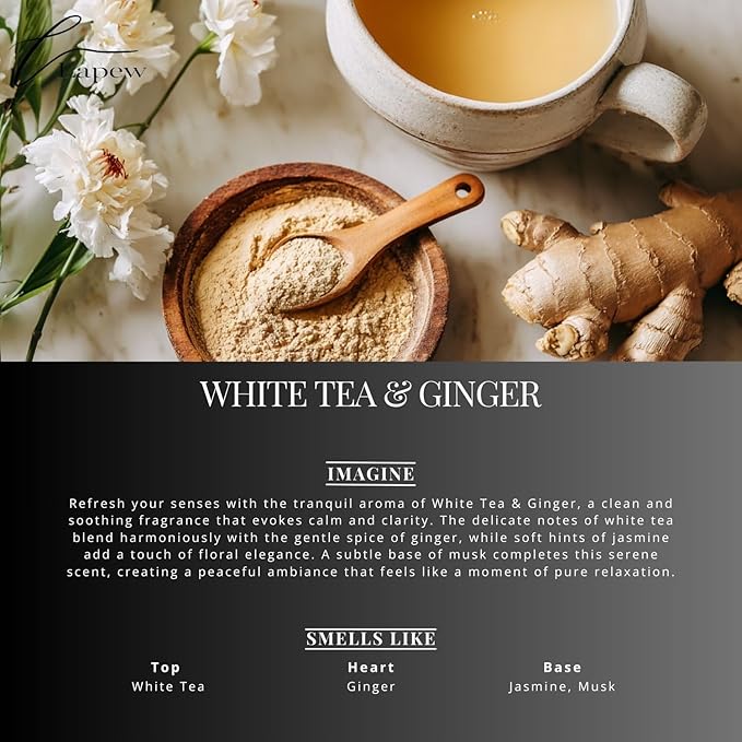 White Tea & Ginger Carpet Freshener Powder Refill 36 oz | Powerful Odor Eliminator for Home | Upholstery Deodorizer | Carpet Deodorizer | Pet Urine | Cat Litter Box