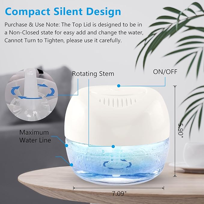 Purifier Air Washer, Air Fresher Aroma Diffuser for Home, Office, Air Purifier with Night Light (White)
