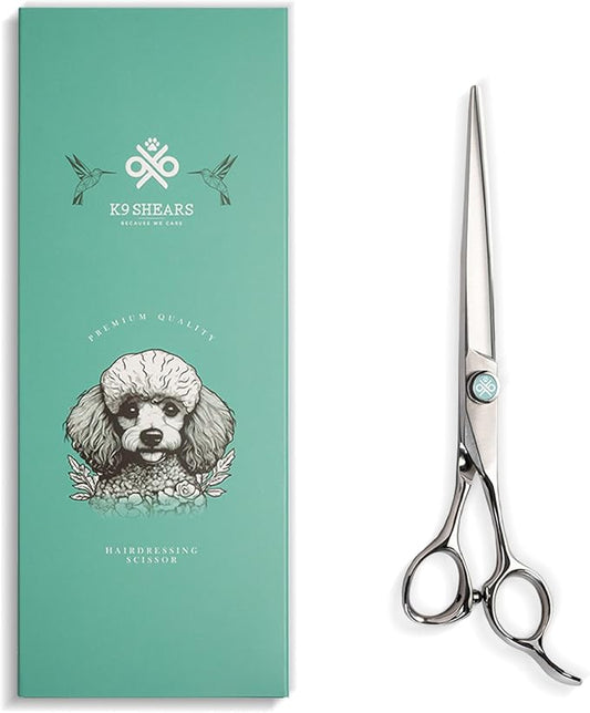 7" Dog Grooming Scissors – Handcrafted, Ergonomic, VG10 Stainless Steel for Sharper, Tougher, Better Edge Retention, Lightweight Shears with 3D Convex Blade for Dogs and Cats