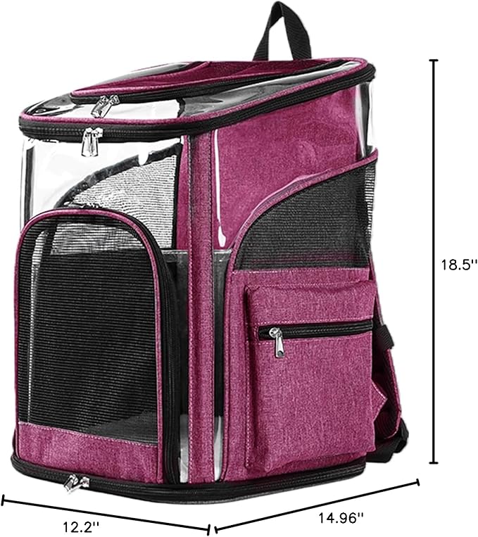 Cat Carriers Dog Carrier Pet for Small Medium Cats Dogs Puppies up to 25 Lbs, TSA Airline Approved Soft Sided, Collapsible Travel Puppy - Black Grey (L: 15.8" LX12.6 WX19.7 H, Pink)